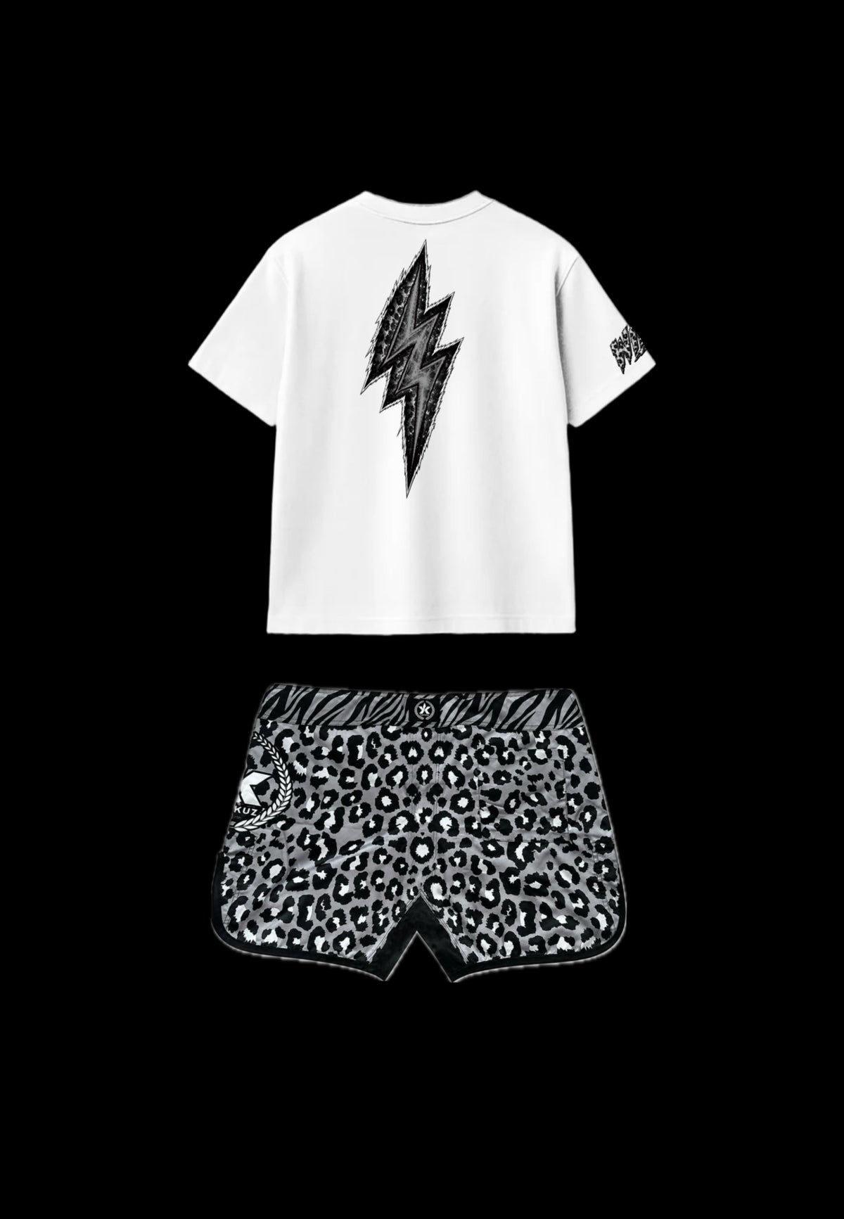 Conjunto Bañador Leopardo Gris+ Camiseta