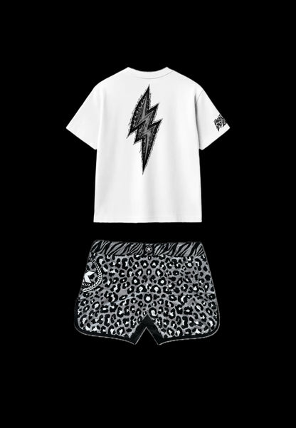 Conjunto Bañador Leopardo Gris+ Camiseta